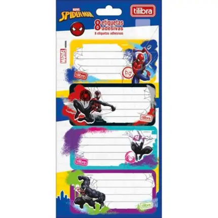 ETIQUETA ADESIVA HOMEM ARANHA C/8 TILIBRA