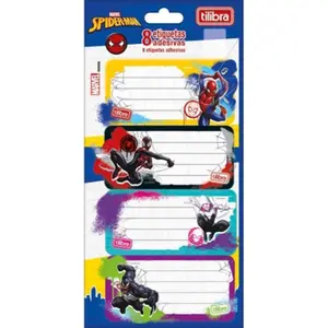 ETIQUETA ADESIVA HOMEM ARANHA C/8 TILIBRA