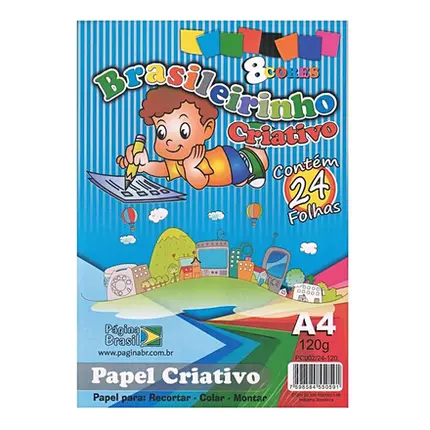 PAPEL CRIATIVO A4 C/24 FOLHAS PAGINA BRASIL