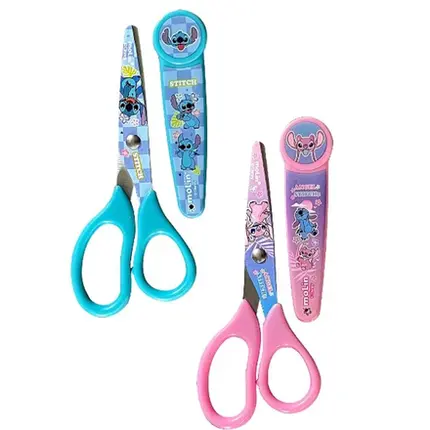 TESOURA ESCOLAR C/ PROTETOR STITCH MOLIN